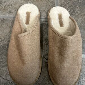 Vince Tan and Cream Slippers